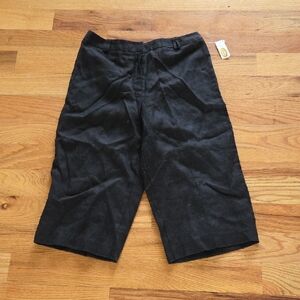 Brand New Talbots Black Linen Cropped Pants Size 8